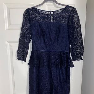 Adrianna Papell peplum long sleeve dress
